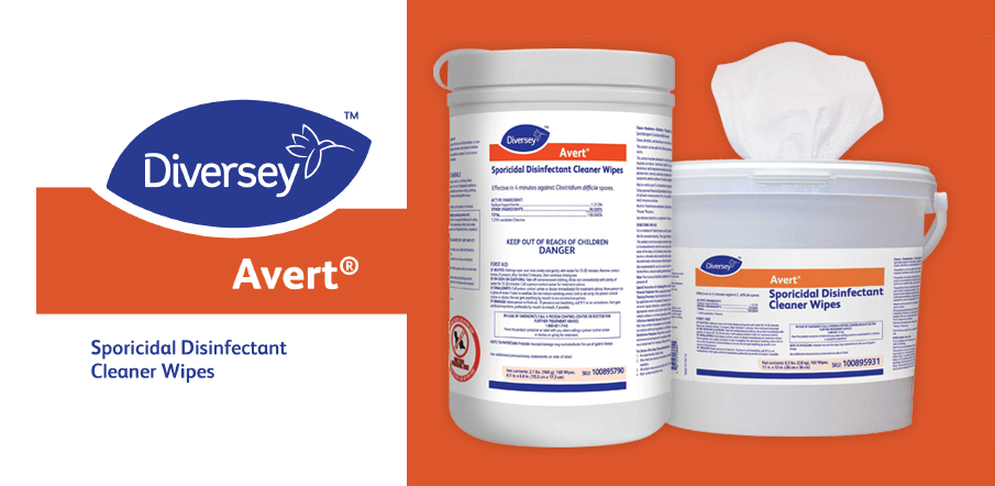 BCI Diversey Avert Sporicidal Disinfectant Cleaner Wipes